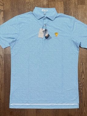NWT Peter Millar PGA Presidents Cup Mesh BBQ Barbecue Print Golf Polo Mens M